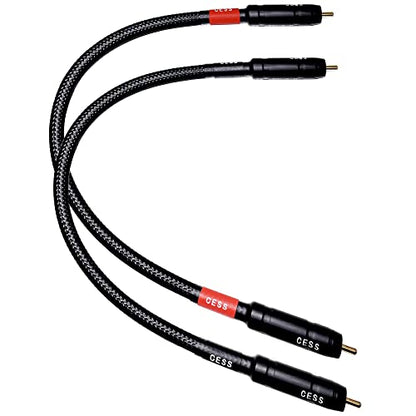CNCESS Braided RCA Male to Male Stereo Cable, 1 ft, 2-Pack - size: 1 Foot