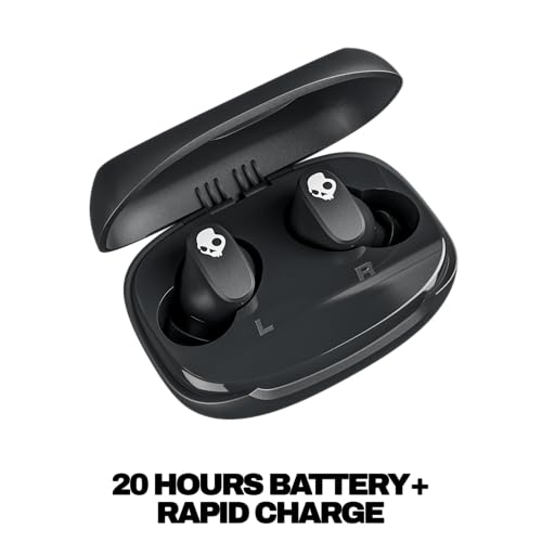 Skullcandy Smokin’ Buds 360 Wireless Noise Isolating Earbuds - True Black | In-Ear Fit, Bluetooth, 20 Hours Battery, IPX4 Sweat and Water Resistant, Microphone for iPhone Android, Commuting, Studying - color: True Black