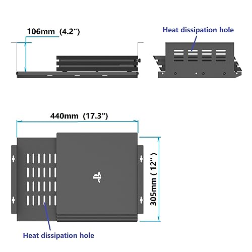 17" Under Desk Computer Mount for Small Form Factor Computers - size: 4inch High