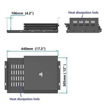 17" Under Desk Computer Mount for Small Form Factor Computers (Pack of 2) - size: 4inch High (Pack of 2)