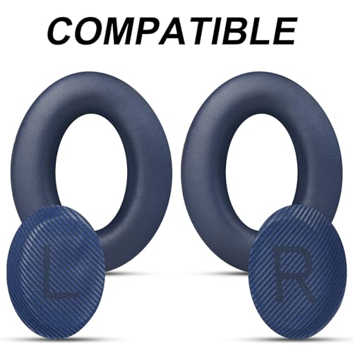 GEVO Premium Replacement Ear Pads for Bose QC35 & QC35ii Headphones - Blue | Fits QuietComfort 35 & 35ii / SoundLink 1&2 AE（Over-Ear）- Soft Protein Leather · Adaptive Memory Foam and Extra Durable - color: Midnight Blue