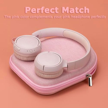 Ginsco Case Compatible with JBL Tune 510BT/520BT/500BT, Compatiblewith Sony WH-CH520/510, Ultra-Slim Hard Shell Headphone Case for On Ear Headphones (Pink) - color: Pink