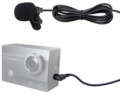 AKindle Mini lavalier Lapel Tie Clip-on 3.5mm Jack Condenser Collar Microphone Compatible for Crosstour ct8500 Action Camera