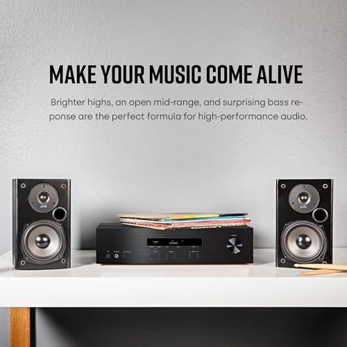 Polk Audio T15 100 Watt Home Theater Bookshelf Speakers, Black, 1 Pair - style: Bookshelf Speaker