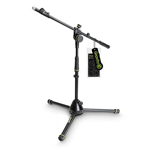 Gravity Microphone Stand GMS 4222 B Short Tripod Microphone Stand with Telescoping Boom 2-Point Adjustment, black - style: Modern