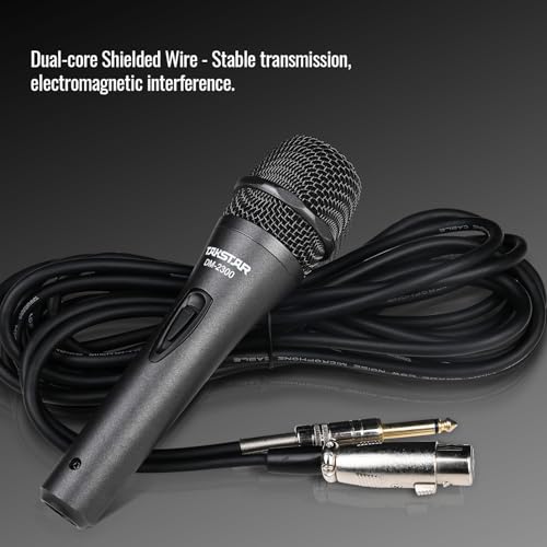 TAKSTAR Cardioid Dynamic Vocal Mic, Stage Handheld Microphone | Cardioid Pickup, 60Hz-18kHz Response, Zinc-Alloy Body, Anti-Roll Mesh Ring, On/Off Switch, 19.6ft Cable