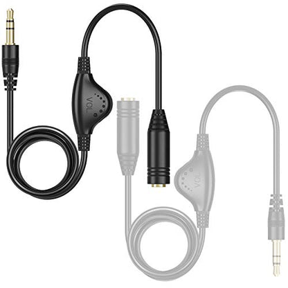 PChero Headphone Extension Cable with Volume Control, 2 Packs 6.6ft | 3.5mm Audio Male to Female Aux Adapter Sound Stereo Extender Cord for Headset Smartphones Tablets - size: 6.6ft, 2 Packs