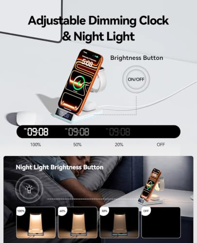Wireless Charging Station, 7 in 1 Wireless Charger Foldable Charger Stand