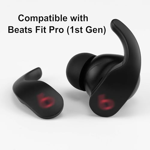 Replacement Ear Hooks Compatible with Beats Fit Pro (1st Gen, 2021) | Silicone Ear Wing Tips (1 Pairs, Black)