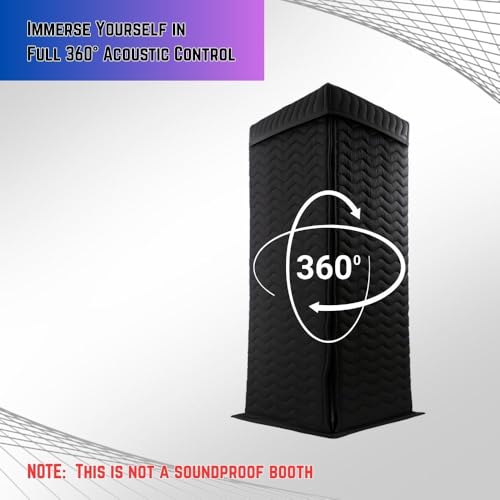 Portable Recording Booth, Vocal Booth for Home Studio & Voiceover - size: L