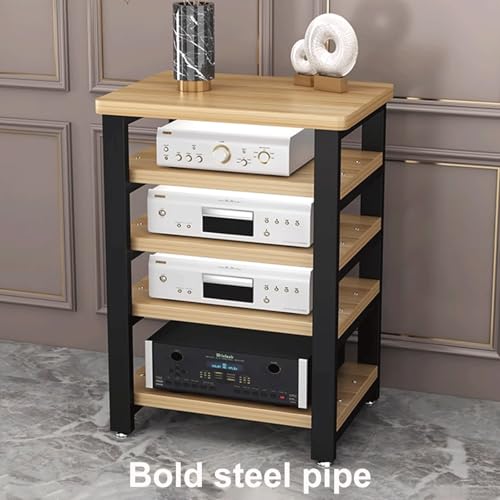 Display Shelf Stand, Small Shelf Stand, Media Stand, Rack Audio Tower Heavy Duty with Non-Slip Footpads 3 Colors 3 Sizes,Brown4 Layer - color: Brown, size: 4 layer