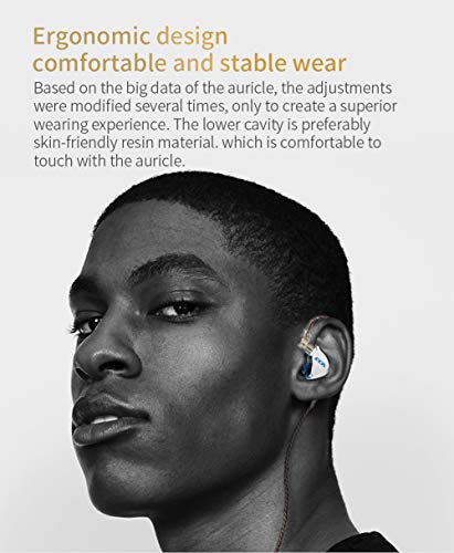CCA C12 5BA+1DD Hybrid in-Ear Earphones, Amber Gold | HiFi Musician Monitor IEM, Detachable 2-Pin Cable, Noise-Isolating Earbuds, Zinc Alloy, Gaming Headset, 7-40000Hz - color: Amber Gold, size: Without MIC