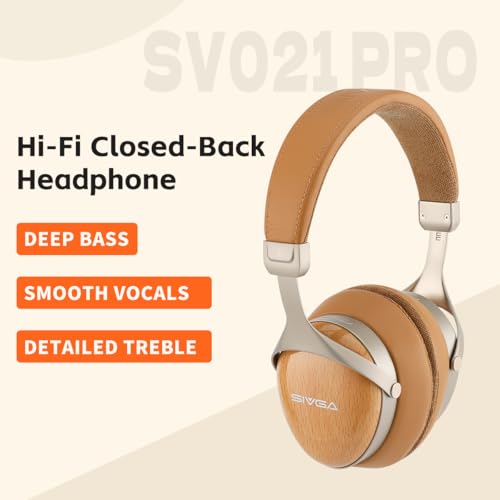 SIVGA SV021 Pro Beechwood Closed-Back Over-Ear Wired HiFi Headphones | 50mm dynamic driver and natural wooden housing deliver crisp, detailed high-fidelity sound. - color: Beechwood