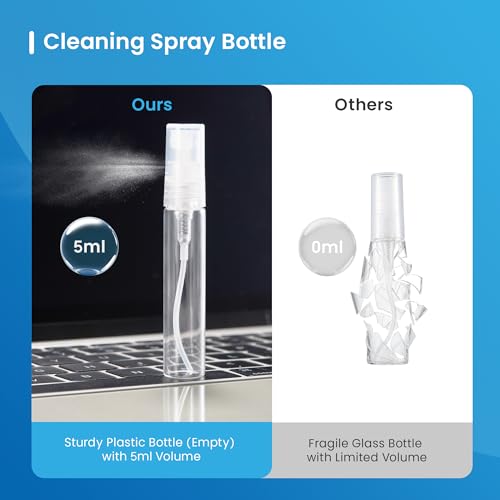 Ewent Keyboard Cleaner Kit 7in-1, Multifunction Cleaner Brush with Key Puller, All-in-One Cleaning kit, Empty Spray Bottle for PC Screen, Camera, Tablet, Smartphone, Earbuds Cleaning Pen for Airpods