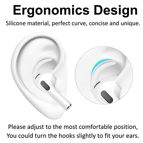 A-Focus Anti-Slip Set for AirPods 3rd Replacement Silicone Adjustable Ear Hook Ergonomic Design Wings Wingtip Ear Tips Strap Sport Earbuds Accessories Eartip Compatible with AirPods 3 White Strap