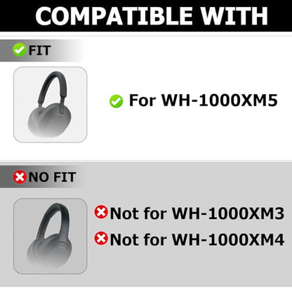 3 Set Case Cover for Sony WH-1000XM5 Headphones,Embody Ear Pad Cover/Headband Cover/Ear Cover Soft Silicone Headphones Accessories（Off White） - color: Off White