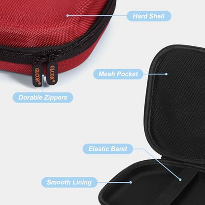 Hard Shell Headphone Case,Durable Zipper Travel Case | Compatible with Sony WH-CH520/WH-CH720N, JBL Tune 510BT/720BT/520BT/770NC, Soundcore Q20 Q20i Q30, Jlab Headphones - color: Red