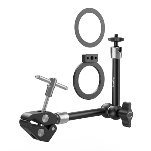 SMALLRIG Magic Arm Clamp, Phone Mount for Magsafe & Magnetic Adapter Ring | 11 Inches Camera Mount for iPhone, for Android, for Action Cameras/LCD Monitor/LED Lights - size: 11''+phone mount