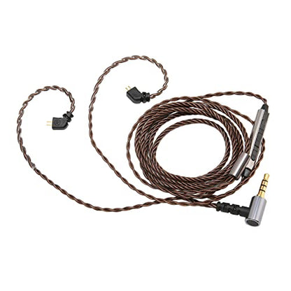 2 Pin 0.78mm Detachable Earphone Cable with Microphone, OFC Core Upgrade Right Angle Plug Replacement Cable for TFZ TRN AS10 AS06 ZST ZS3 Headphones