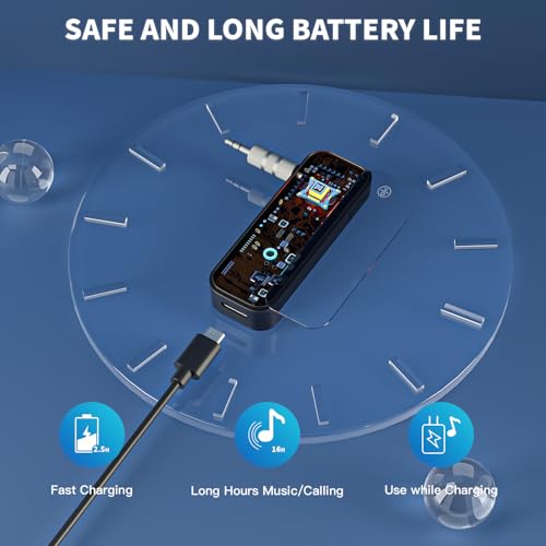Aux Bluetooth Adapter Portable 3.5mm Blue-tooth Aux Adapter for Car 2 in 1 Wireless Bluetooth Receiver Transmitter for Car/TV Audio/Speakers/Headphones/Stereo System,Hands-Free Call 33FT Working Range