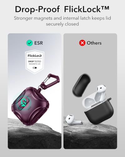 ESR for AirPods 5/4 Case, Compatible with MagSafe, Burgundy - color: Burgundy, size: AirPods 5&4 Case