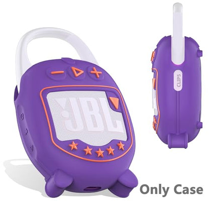 JCHPINE Silicone Cover Case for JBL Clip 5 Portable Bluetooth Speaker - color: Purple