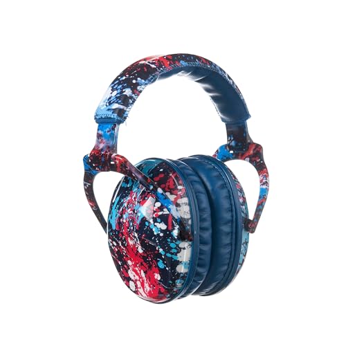 Kids Ear Protection Safety Ear Muffs, NRR 25dB Noise Reduction Children Earmuffs, Hearing Protectors for Sleeping, Studying, Airplane, Concerts, Fireworks-Red Pigment - color: Blue Band Red Pigment