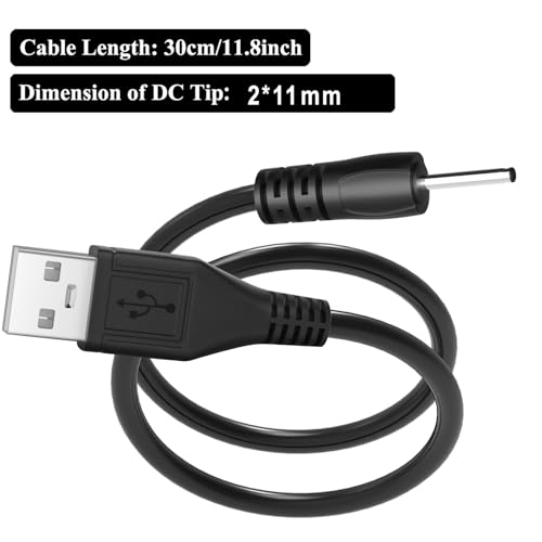 PChero USB to DC 2.0mm Charger Charging Cable for Mini S530 Smallest Invisible Wireless Bluetooth Earbuds Earphones Headphones Headset and Bluetooth Shower Speaker | for Mini S530 Smallest Invisible Wireless Bluetooth Earbuds Earphones Headphones Headset