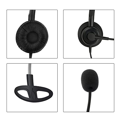 Callez Phone Headsets RJ9 with Noise Cancelling Mic for Polycom VVX Phones | Office Telephone Headset, Works with Polycom VVX201 VVX250 VVX350 VVX311 VVX310 VVX400 VVX410 VVX411 VVX500 Landline Phones