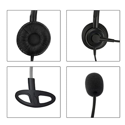 Callez Phone Headsets RJ9 with Noise Cancelling Mic for Polycom VVX Phones | Office Telephone Headset, Works with Polycom VVX201 VVX250 VVX350 VVX311 VVX310 VVX400 VVX410 VVX411 VVX500 Landline Phones