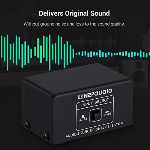 Audio Switcher 2 in 1 Out/1 in 2 Out A/B Switch Stereo Audio Splitter Box with No Distortion Jack for Switching Between Computer Speakers and Headphones - size: RCA jack