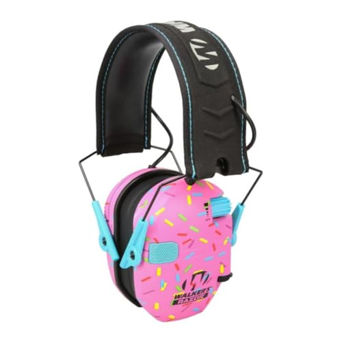 Walker's Razor Slim Electronic Earmuffs | Protective Case - color: Pink Sprinkles