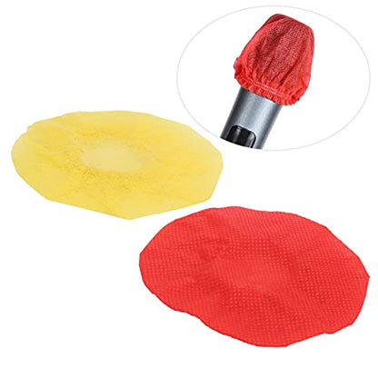 DISPOSABLE MICROPHONE CAP PROTECTIVE COVER REPLACEMENT 120PCS FOR MICROPHONE DUST SALIVA PROOF (Red Yellow) - color: Red Yellow