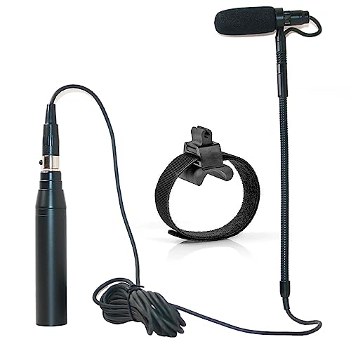 IM80-SH4-FLT Clarinet Clip-On Musical Instrument Microphone for Shure Wireless System 48V Phantom Power Input Flexible Gooseneck Condenser Microphone with Flute/Clarinet Clamp