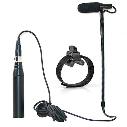 IM80-SH4-FLT Clarinet Clip-On Musical Instrument Microphone for Shure Wireless System 48V Phantom Power Input Flexible Gooseneck Condenser Microphone with Flute/Clarinet Clamp