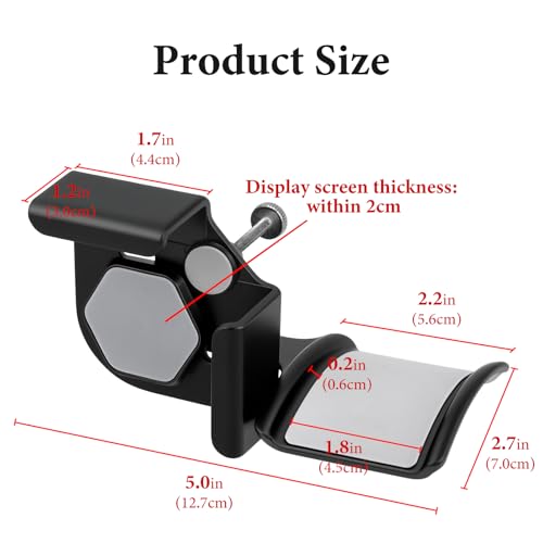 GEEKRIA Clamp-On Headphone Holder for Monitor, Screen Mount Headset Hook, Space-Saving Gaming Headphone Hanger Compatible with Sennheiser, Bose, Sony, Beats, Razer (Black, 2 Pack) - color: Black
