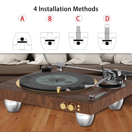 Audiocrast 4X HiFi Speaker Spike Pads Isolation Stand Feet, IF3033 Speaker Shock Absorber Resonance Cancelling Vibration Dampening Floor Protector 30x33MM with Stainless Steel Beads for Audio Gears