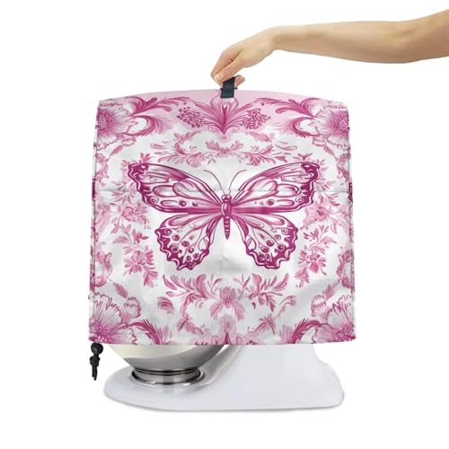 Stand Mixer Dust Cover, Stand Mixer Cover with Multi Pockets for Women Fashion Printed Coffee Maker Dust Cover Stand Mixer Protective Cover Pink Butterfly - color: Pink Butterfly, size: S