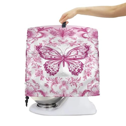 Stand Mixer Dust Cover, Stand Mixer Cover with Multi Pockets for Women Fashion Printed Coffee Maker Dust Cover Stand Mixer Protective Cover Pink Butterfly - color: Pink Butterfly, size: S
