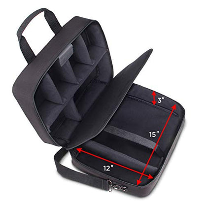 USA Gear Audio Mixer Case Fits RODECaster Pro II, Pro & Duo, GoXLR, & more Podcast Equipment - Podcast DJ Travel Bag with Customizable Interior, Scratch-Resistant Interior, Shoulder Strap (Black) - color: Black