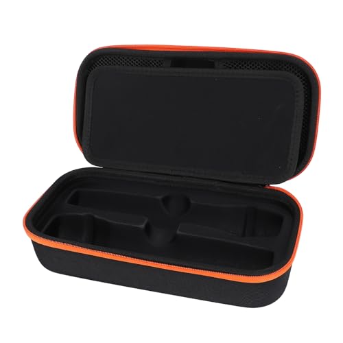 Wireless Microphone Case EVA Hard Shell Zip Closure Storage Box for Dual Mic System, Durable Carrying Bag with Handle Compatible with Receiver, Adapter, AA Battery