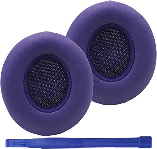 Replacement Ear Pads Protein PU Leather Ear Cushion Compatible with by Dr. Dre Solo 2.0 Solo3 Wireless On-Ear Headphones (Violet) - color: Violet