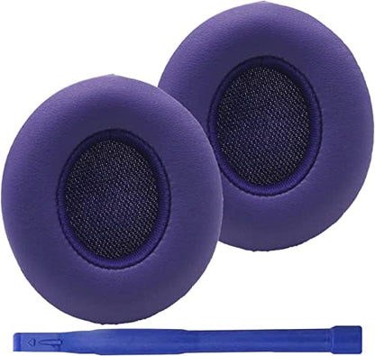 Replacement Ear Pads Protein PU Leather Ear Cushion Compatible with by Dr. Dre Solo 2.0 Solo3 Wireless On-Ear Headphones (Violet) - color: Violet