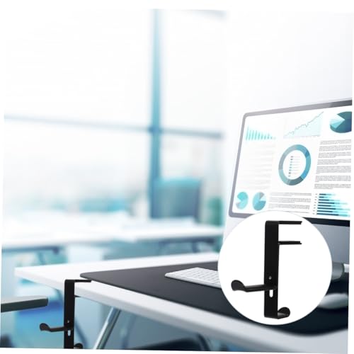 VILLCASE Adjustable Metal Headphone Stand Hanger Clip Under Desk Headset Holder for Gaming and Office Use Space-Saving Design - color: Black