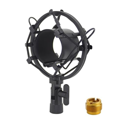 48-53mm Microphone Shock Mount Anti Vibration Mic Suspension Mount - color: Black, size: For 48mm-53mm Diameter