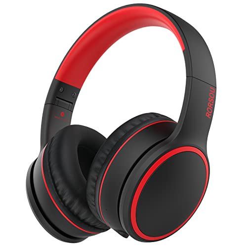 B10 Bluetooth Headphones Over Ear, 2 EQ Music Modes(Normal/Bass) and 50H Playtime Wireless Headphones with Mic, Lightweight Folding HiFi Stereo Headset for iPad/Travel/Tablet/PC/Home (Black) - color: Black