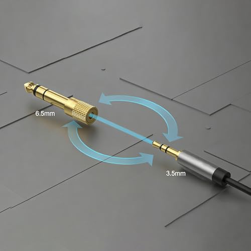 6.35mm 1/4 Male to 3.5mm 1/8 Female Stereo Headphone Adapter Audio Jack Plug Gold Plated for Speaker Headphone Guitar Digital Piano Amp
