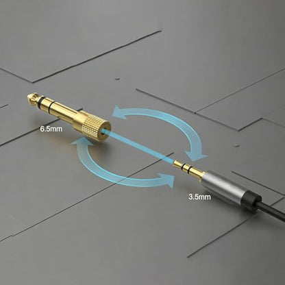 6.35mm 1/4 Male to 3.5mm 1/8 Female Stereo Headphone Adapter Audio Jack Plug Gold Plated for Speaker Headphone Guitar Digital Piano Amp