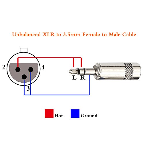 XLR to 3.5mm (1/8 inch) Stereo Microphone Cable for Camcorders, DSLR Cameras, Computer Recording Device and More - 10ft - size: 10 Feet