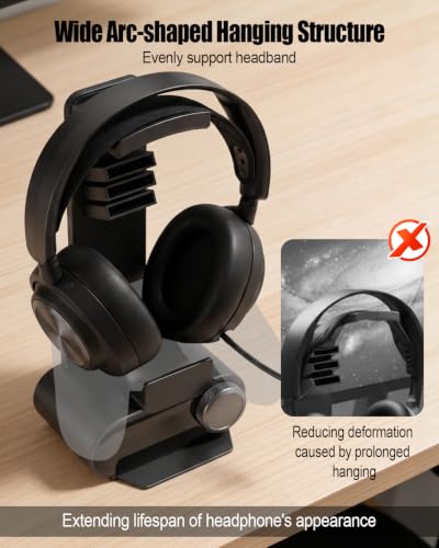 Headphone and Game Controller Stand Compatible with SteelSeries Arctis | SteelSeries Arctis Nova Pro 무선 헤드셋과 호환되는 헤드셋 홀더, 무선 베이스 스테이션용 도크 포함 - size: With Game Controller Stand